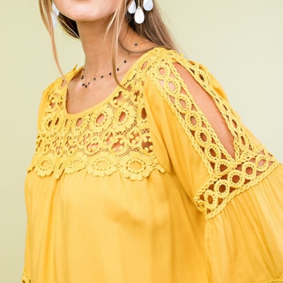 Babydoll Knit Yellow Top - Picture 4 of 5